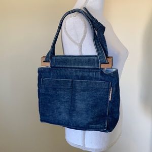 Vintage 1970s/80s  Style Reversible Denim Shoulder Bag